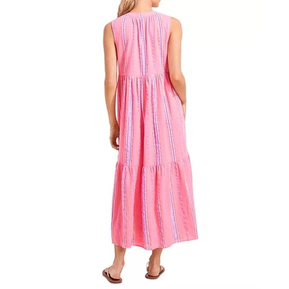 Vineyard Vines Women's Sleeveless Striped Neon Pop Maxi Midi Dress Size Large L - Picture 2 of 14